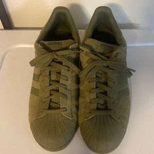 Adidas superstar green shoes